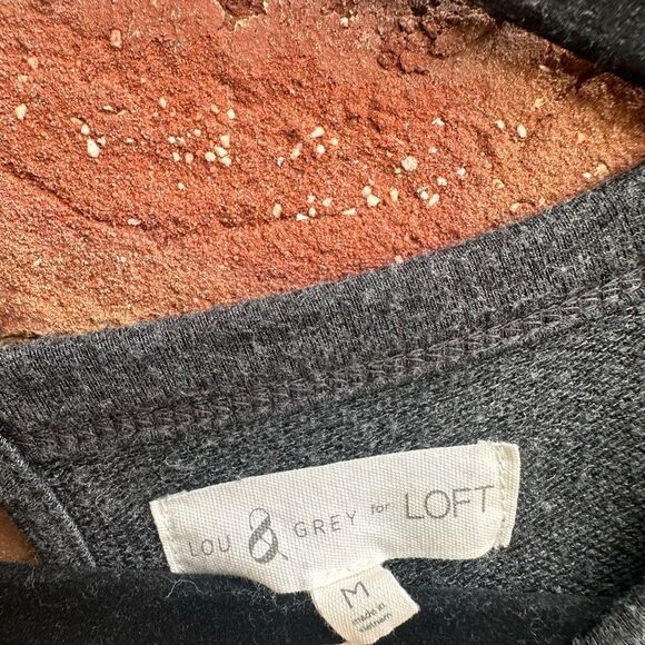 Lou & Grey Signature Soft Knit Jumpsuit Long Sleeve Pockets Wide Leg  medium - Picture 4 of 5